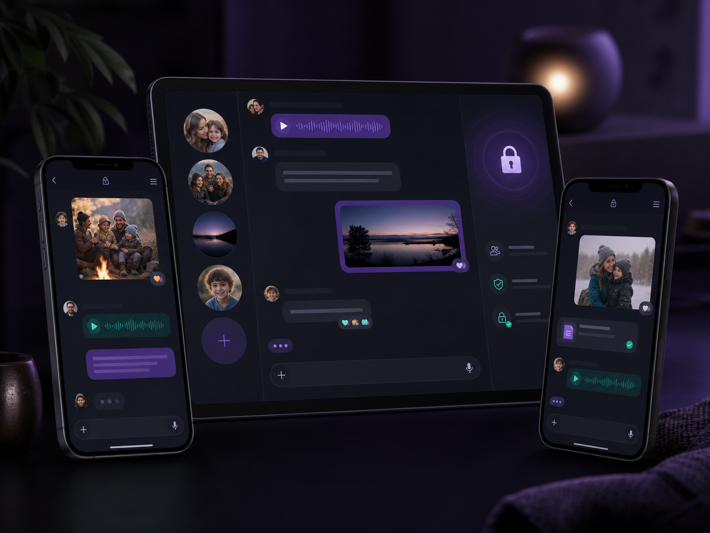 Family Chat visual with family members and secure conversations